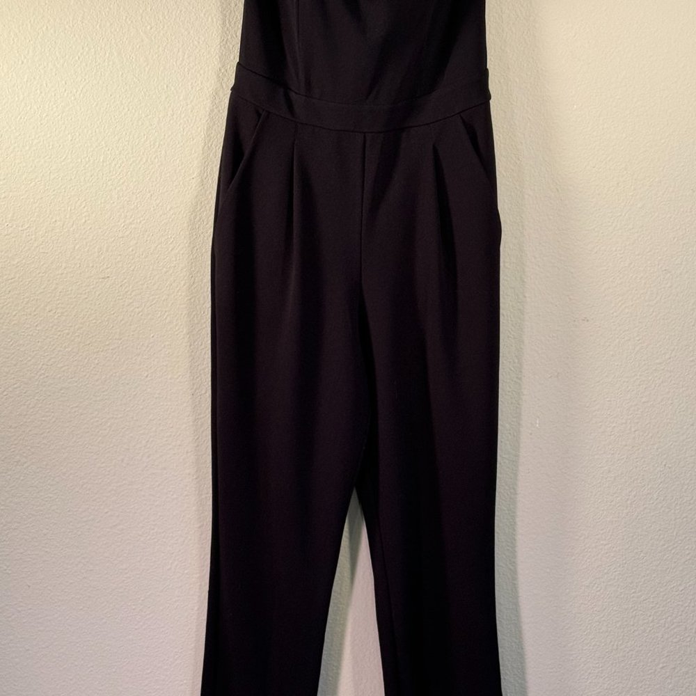 Black Crepe Bustier Jumpsuit Strapless Express Size 6 EUC